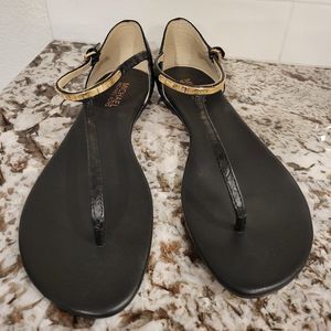 MICHAEL Michael Kors Black and Gold Sandals